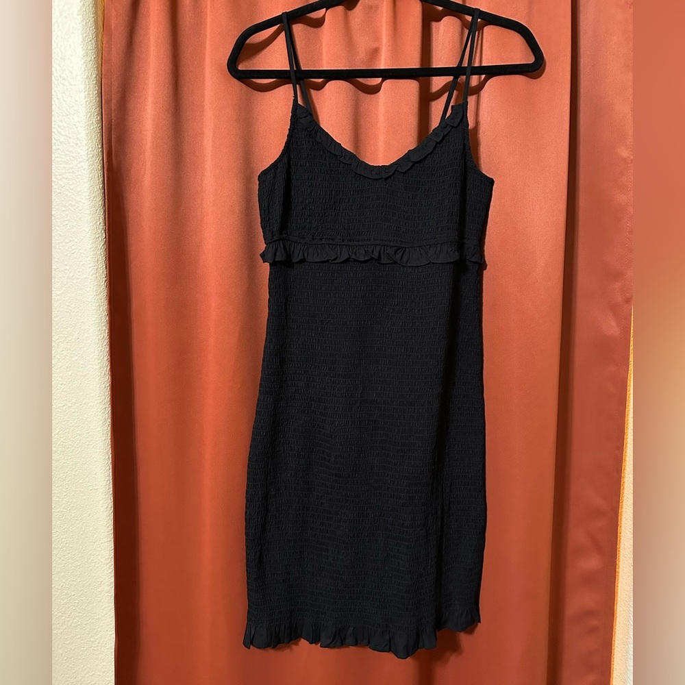 NWT Cotton On Black Smocked/ Ribbed Mini Dress Women’s Size M